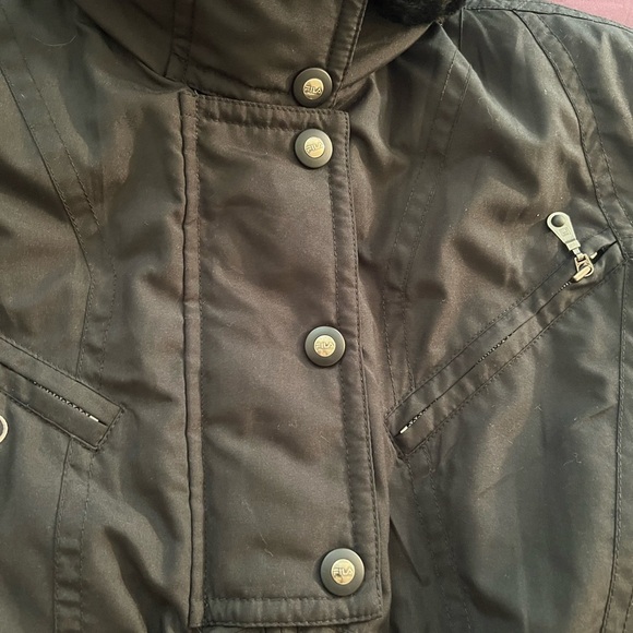 Women’s “Rare” Black Fila Ski Suit – Hooded with Faux Fur Collar, Size 8 - Picture 8 of 16